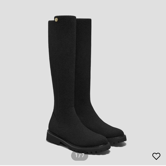 VIIAIA Filipa Round-Toe Stretchy Wool Knee-High Boots, 9.5, worn once, black - Picture 10 of 15